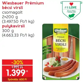 Spar Wiesbauer Prémium bécsi virsli 2x200g ajánlat