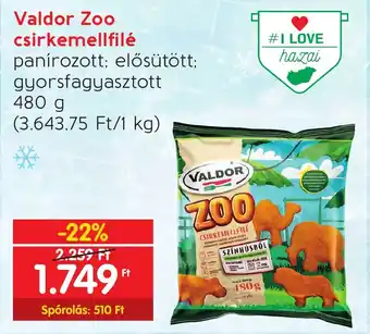 Spar Valdor Zoo csirkemellfilé 480g ajánlat