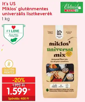 It's US Miklos' gluténmentes univerzális lisztkeverék 1kg