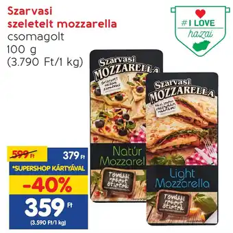 Spar Szarvasi szeletelt mozzarella 100g ajánlat