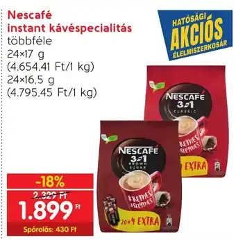 Spar Nescafé instant kávéspecialitás 24x17g ajánlat