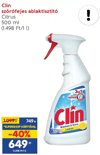 Spar Clin szórófejes ablaktisztító 500ml ajánlat