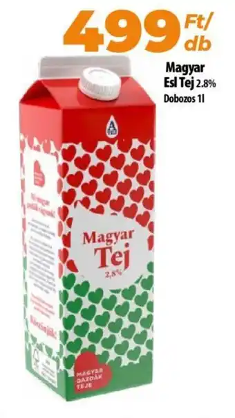 Coop Magyar Esl Tej 2.8% Dobozos 1l ajánlat