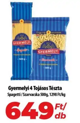 Coop Gyermelyi 4 Tojásos Tészta 500g ajánlat
