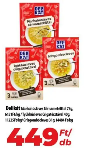 Coop Delikát Marhahúsleves Cérnametélttel 73g ajánlat