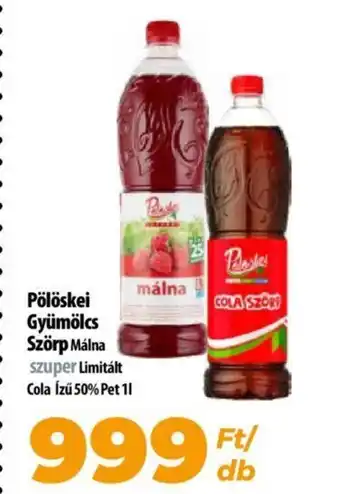 Coop Pölöskei Gyümölcs Szörp 1l ajánlat