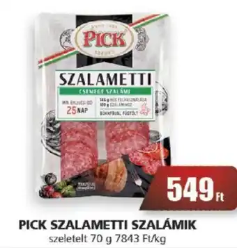 CBA PICK SZALAMETTI SZALÁMIK szeletelt 70 g ajánlat