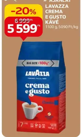 Auchan LAVAZZA CREMA E GUSTO KÁVÉ 1100 g ajánlat
