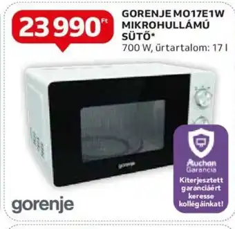 Auchan GORENJE MO17E1W MIKROHULLÁMÚ SÜTŐ 1 db ajánlat