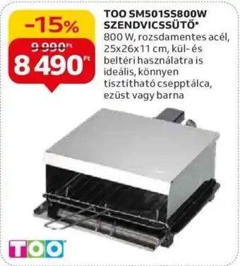 TOO SM501SS800W SZENDVICSSÜTŐ 1 db
