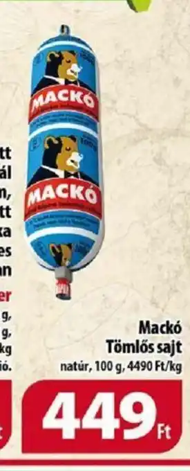 Coop Mackó Tömlős sajt 100 g ajánlat