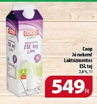 Coop Coop Jó nekem! Laktózmentes ESL tej 1 l ajánlat