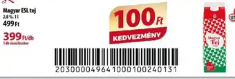 Coop Magyar ESL tej 2,8%, 1l ajánlat