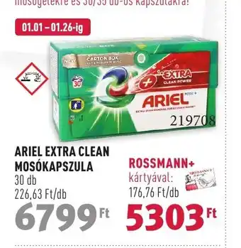 Rossmann ARIEL EXTRA CLEAN MOSÓKAPSZULA 30 db ajánlat