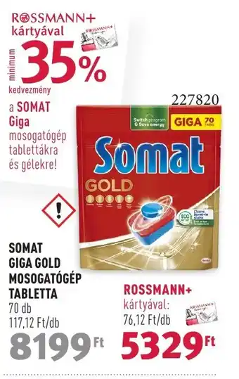 Rossmann SOMAT GIGA GOLD MOSOGATÓGÉP TABLETTA 70 db ajánlat