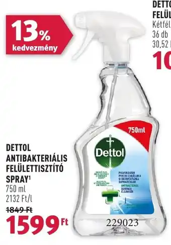 Rossmann DETTOL ANTIBAKTERIÁLIS FELÜLETTISZTÍTÓ SPRAY 750ml ajánlat