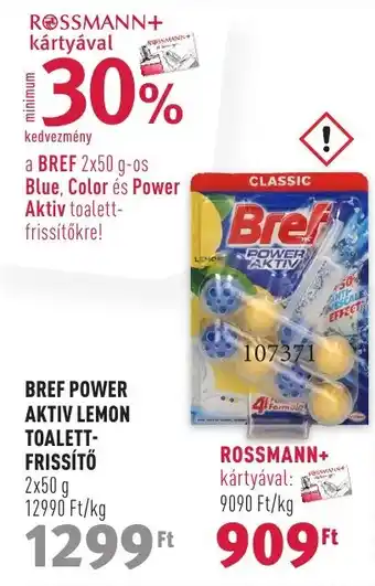 BREF POWER AKTIV LEMON TOALETT-FRISSÍTŐ 2x50g