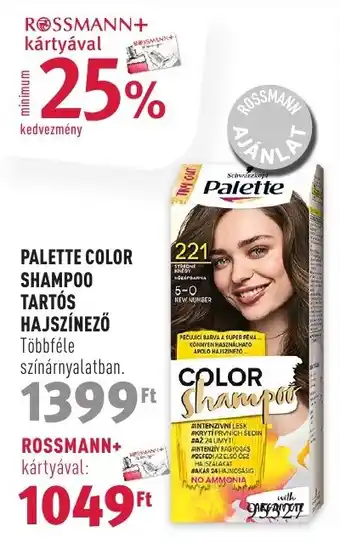 Rossmann PALETTE COLOR SHAMPOO TARTÓS HAJSZÍNEZŐ ajánlat