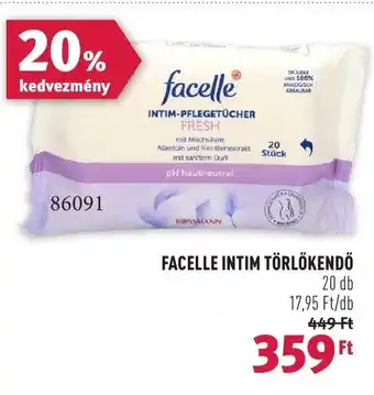 Rossmann FACELLE INTIM TÖRLŐKENDŐ 20 db ajánlat
