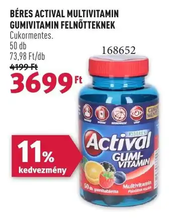 Rossmann BÉRES ACTIVAL MULTIVITAMIN GUMIVITAMIN FELNŐTTEKNEK. 50 db ajánlat