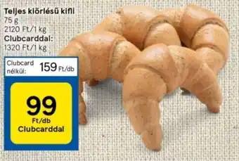 Teljes kiőrlésű kifli 75g