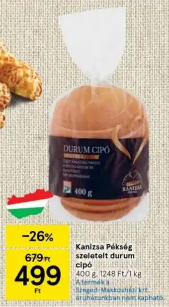 Tesco Kanizsa Pékség szeletelt durum cipó 400g ajánlat
