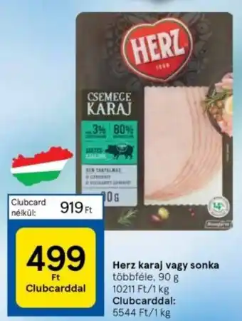 Tesco Herz karaj vagy sonka többféle, 90 g ajánlat