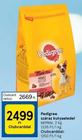 Tesco Pedigree száraz kutyaeledel kétféle, 2 kg ajánlat