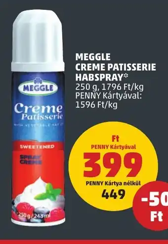PENNY MEGGLE CREME PATISSERIE HABSPRAY 250 g ajánlat