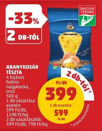 PENNY ARANYKOSÁR TÉSZTA 500 g ajánlat