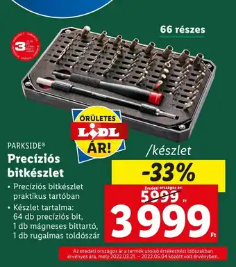 Lidl PARKSIDE Precíziós bitkészlet ajánlat