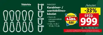 Lidl PARKSIDE Karabiner- / szorítóbilincs- készlet ajánlat
