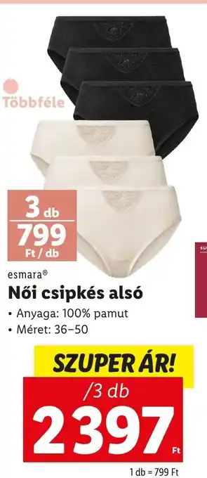 Lidl esmara Női csipkés alsó 3 db ajánlat
