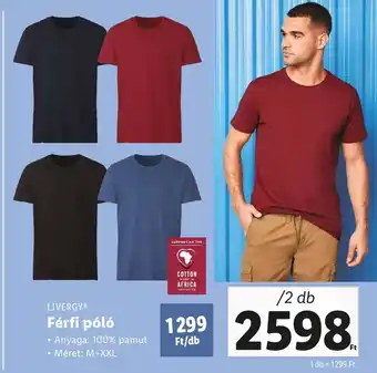 Lidl LIVERGY Férfi póló 2 db ajánlat
