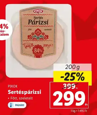 Lidl PIKOK Sertéspárizsi 200 g ajánlat