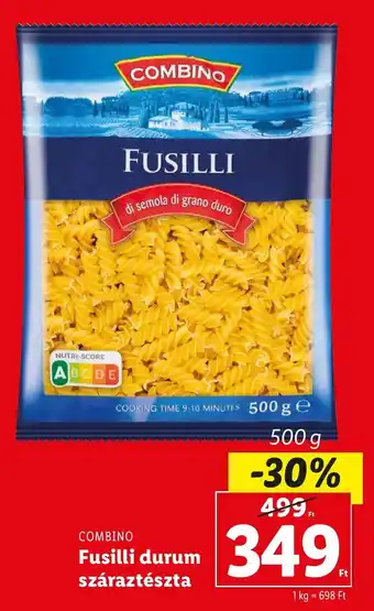 Lidl COMBINO Fusilli durum száraztészta 500 g ajánlat