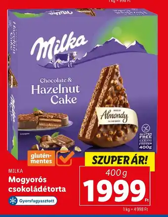 Lidl MILKA Mogyorós csokoládétorta 400 g ajánlat