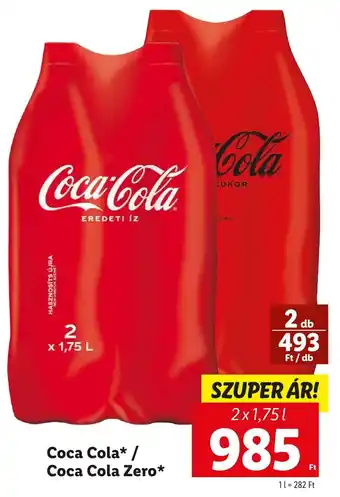 Lidl Coca Cola / Coca Cola Zero 2x1.75l ajánlat