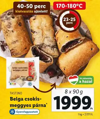 Lidl TASTINO Belga csokis-meggyes párna 8x90g ajánlat