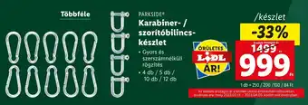 Lidl PARKSIDE Karabiner- / szorítóbilincs- készlet ajánlat
