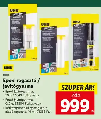 Lidl UHU Epoxi ragasztó / javítógyurma ajánlat