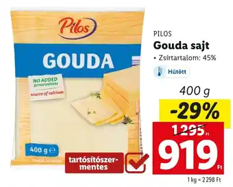 Lidl Pilos Gouda sajt 400g ajánlat