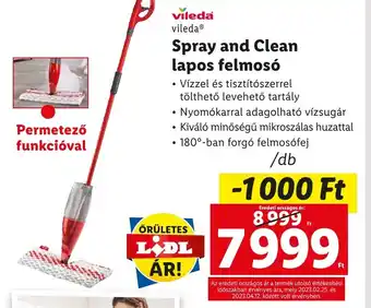 Lidl vileda Spray and Clean lapos felmosó ajánlat