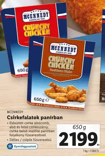 Lidl MCENNEDY Csirkefalatok panírban 650g ajánlat