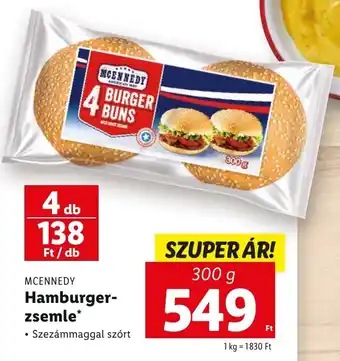 Lidl MCENNEDY Hamburger-zsemle 300g ajánlat