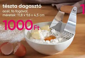 Pepco tészta dagasztó acél, fa fogóval, méretek: 11,8 x 9,6 x 4,5 cm ajánlat