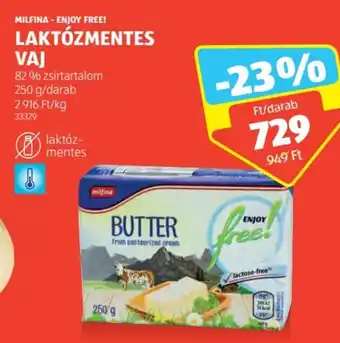 ALDI MILFINA - ENJOY FREE! LAKTÓZMENTES VAJ 250 g ajánlat