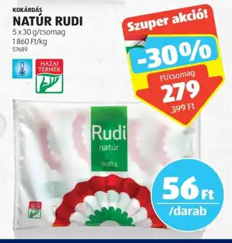 ALDI KOKÁRDÁS NATÚR RUDI 5 x 30 g ajánlat