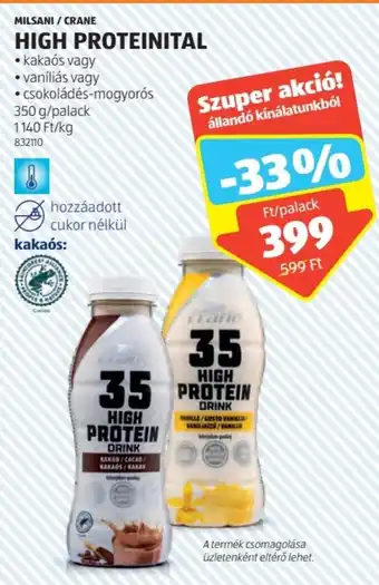 ALDI MILSANI / CRANE HIGH PROTEINITAL 350 g ajánlat