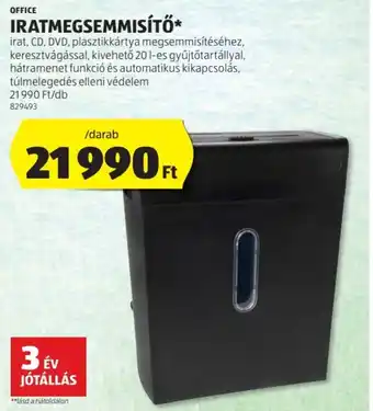 OFFICE IRATMEGSEMMISÍTŐ 1 db